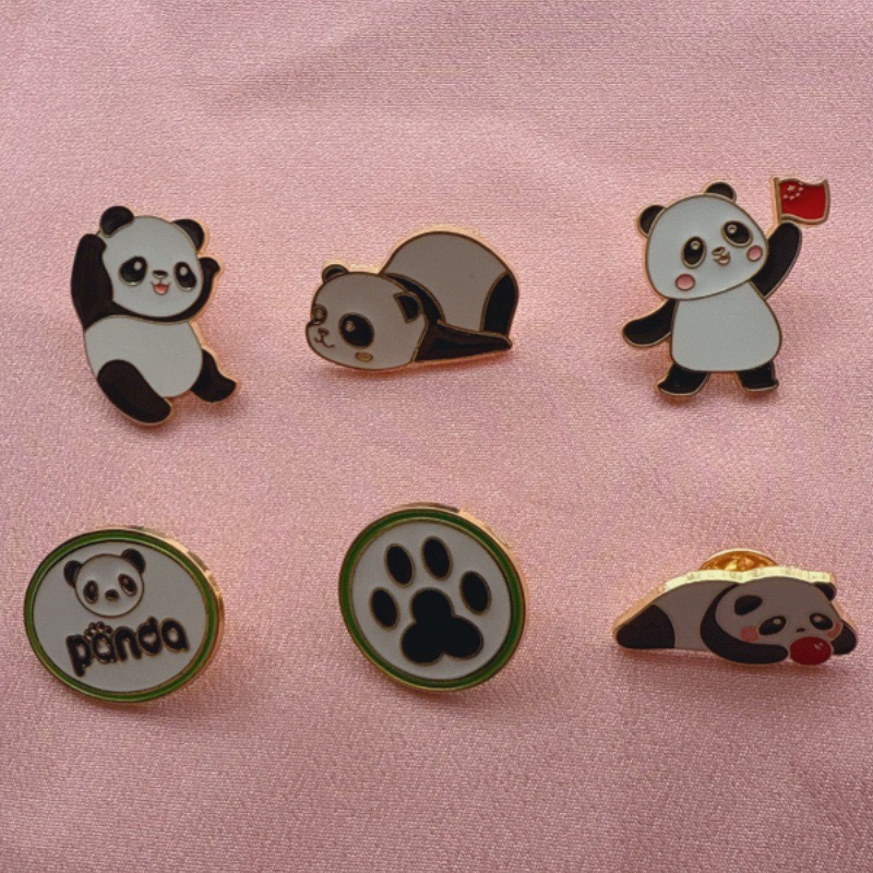 Supply Event - 6pcs Cartoon China Panda Badge Autumn/Winter