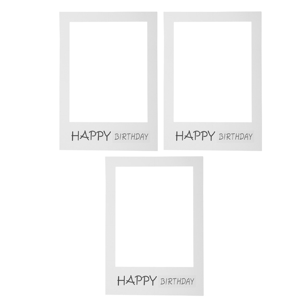 Photo Booth Frame - 3Pcs Happy Birthday Photo Frame Paper