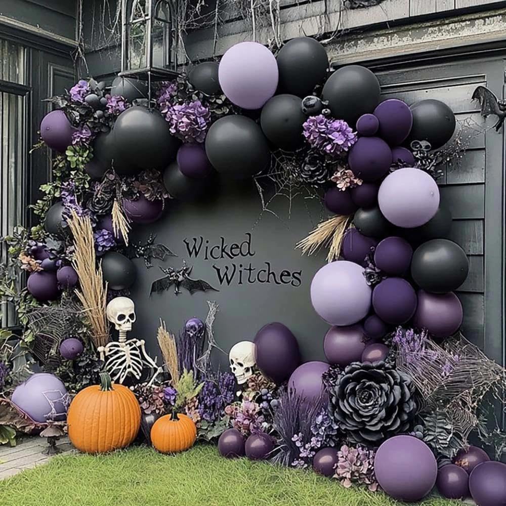 Balloon Arch Kit - Black Purple Balloon Arch Kit Double