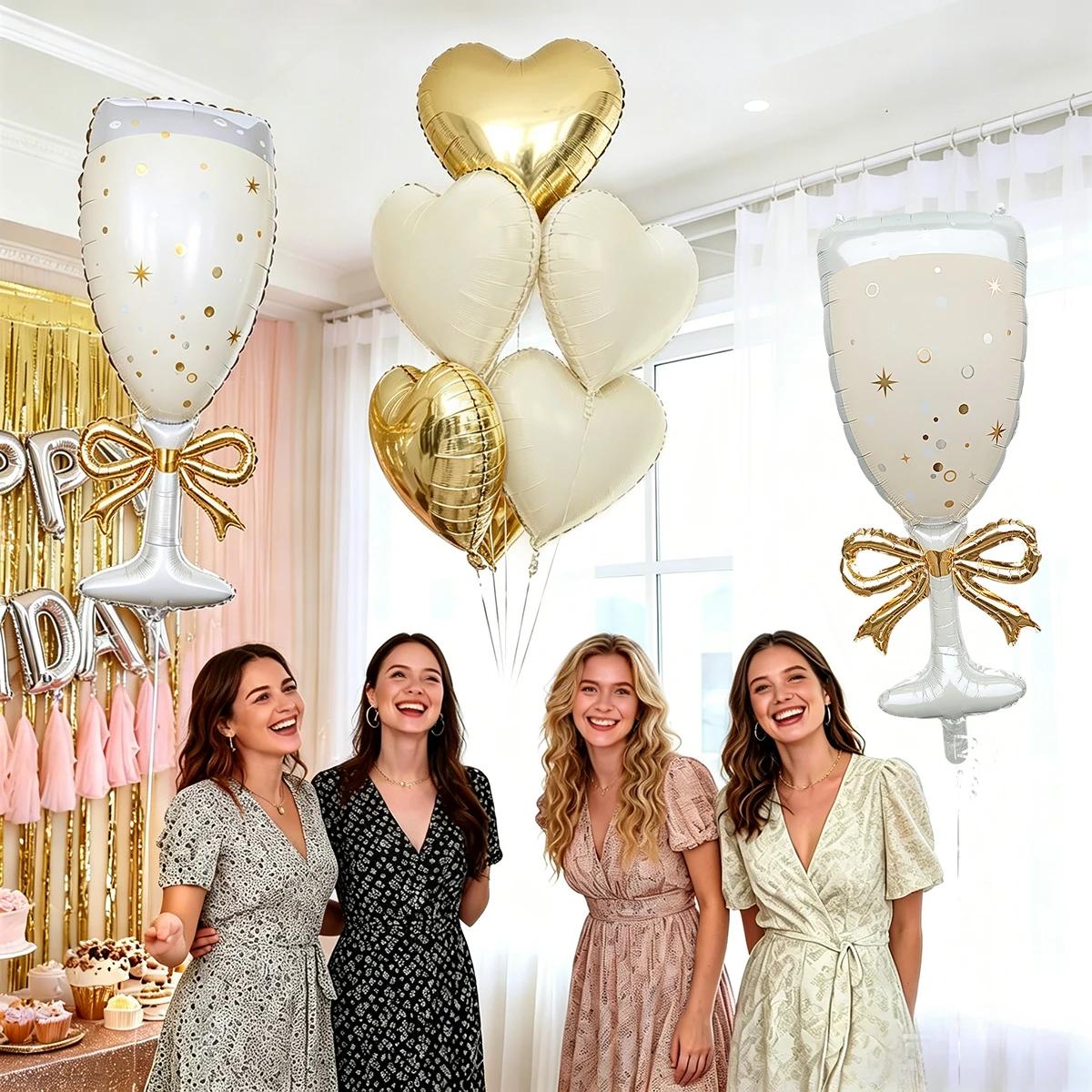 9pcs Champagne Wine Glass Them - Balloon Pump Hand 评论和价格