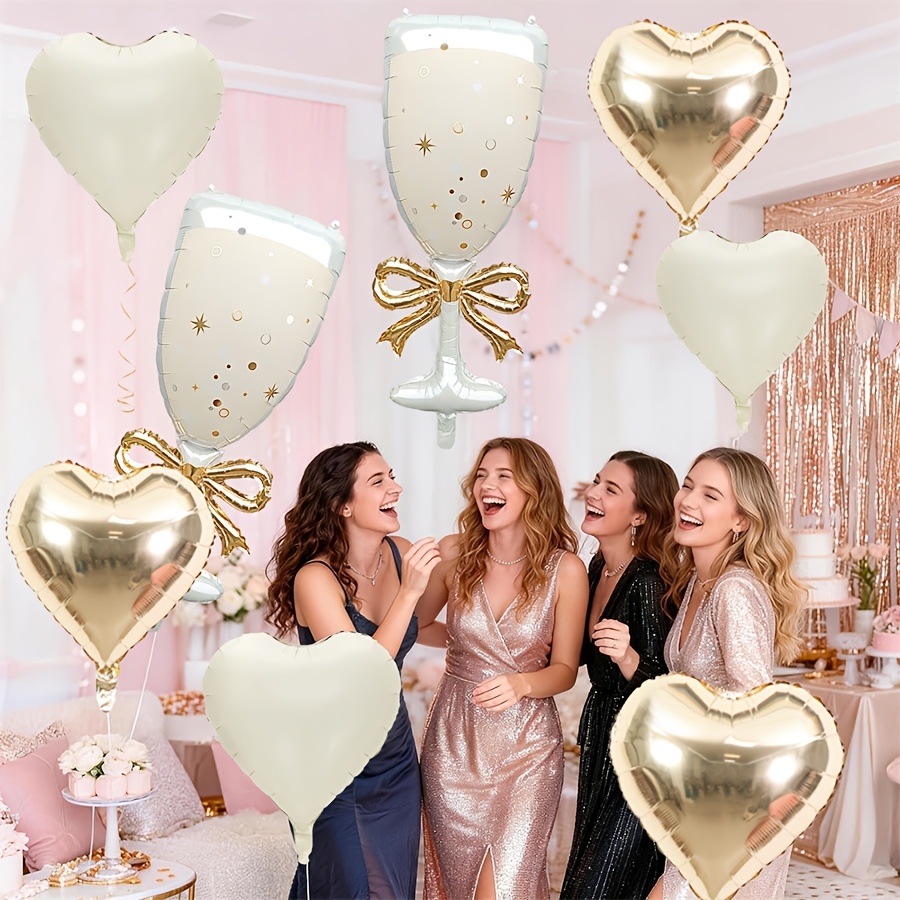 9pcs Champagne Wine Glass Them - Balloon Pump Hand 评论和价格