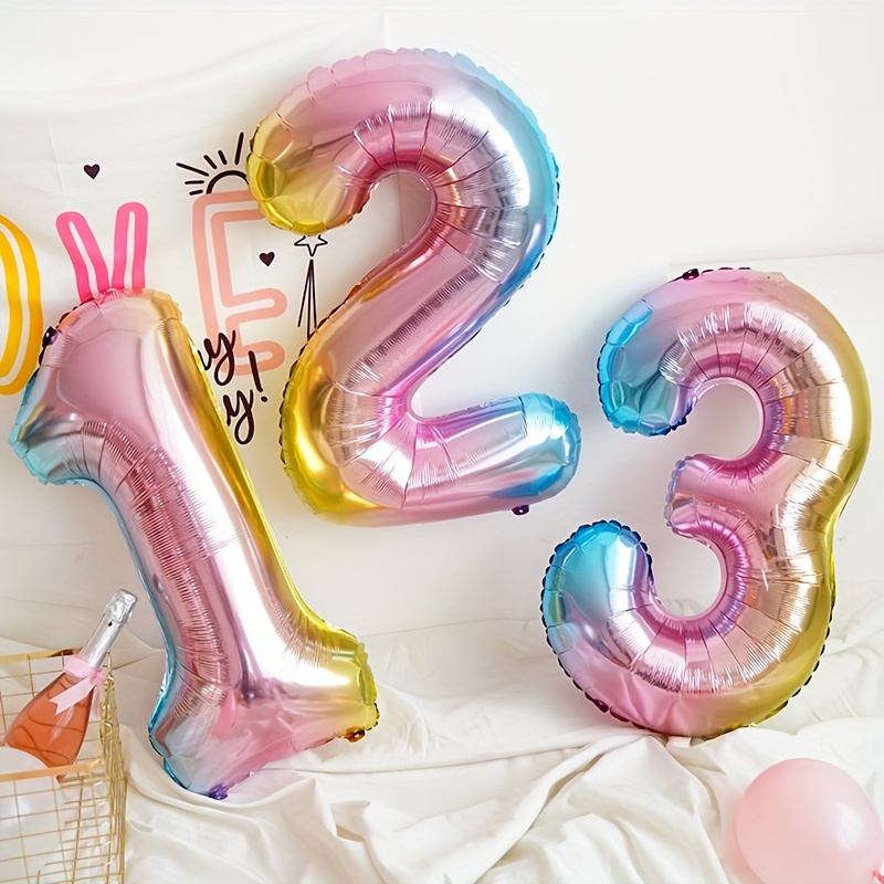 32inch Rainbow Gradient Number - Balloon Pump Hand 评论和价格